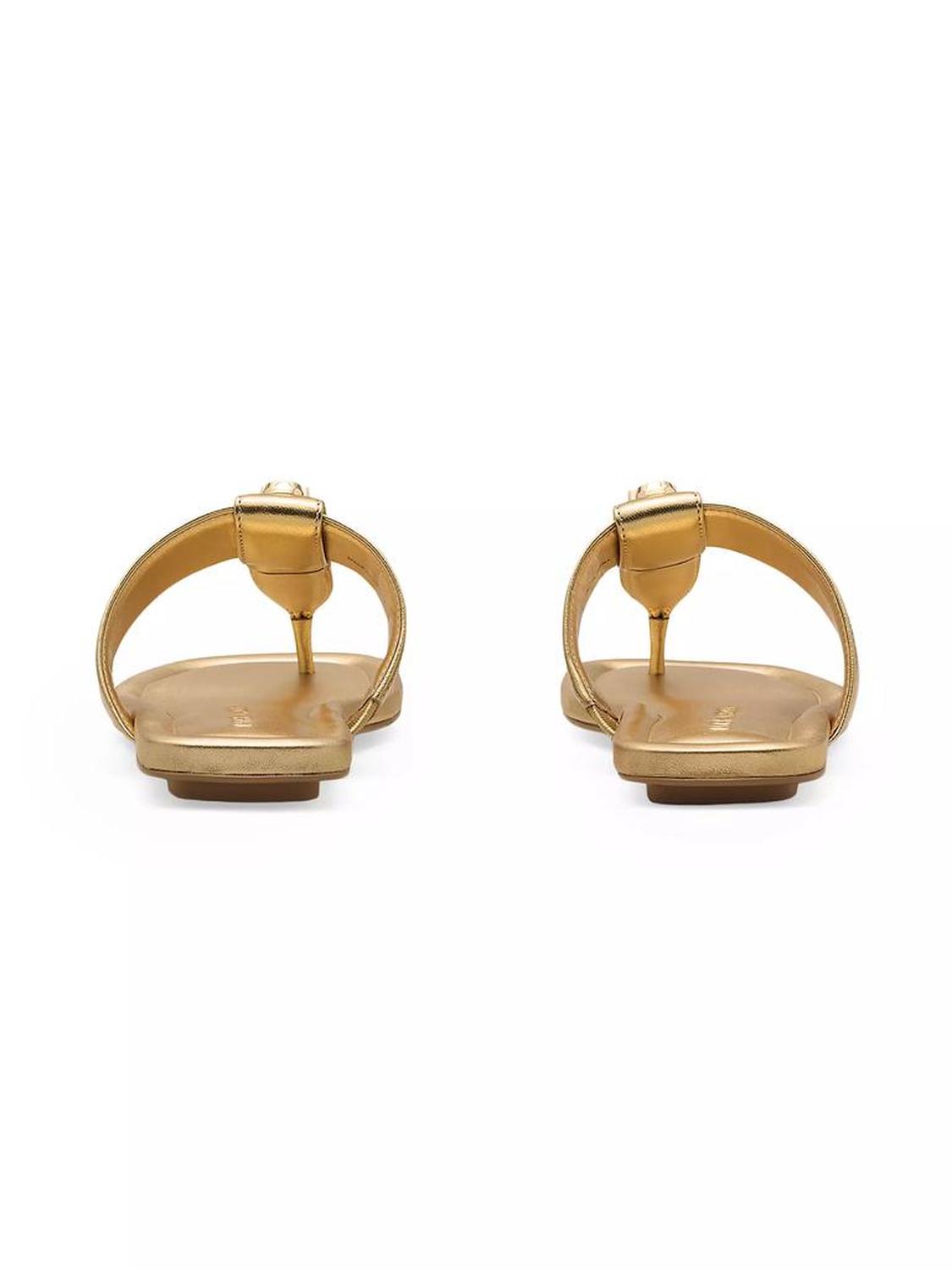Dual Metallic Leather T Sandals