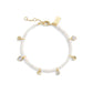 Faux Stone Signature Charm Imitation Pearl Bracelet