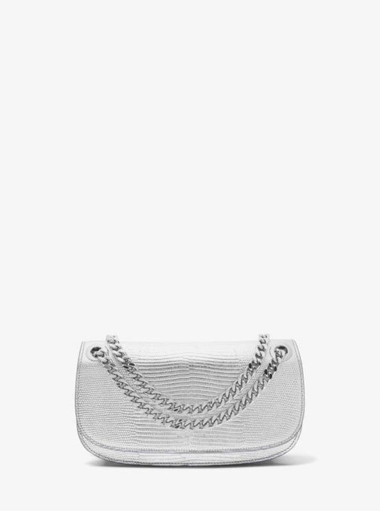 Christie Metallic Lizard Embossed Leather Envelope Bag