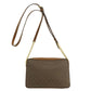 Leather Coated Canvas Shoulder Bag (Pre-Owned)