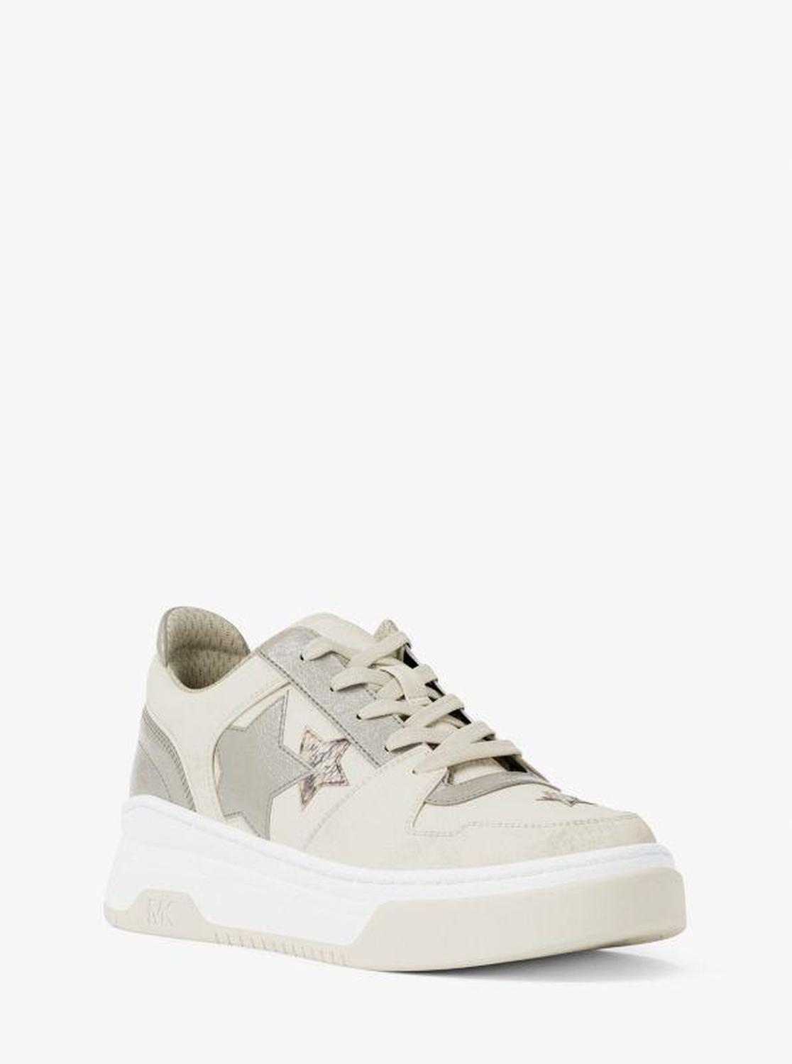 Lexi Embellished Mixed-Media Sneaker