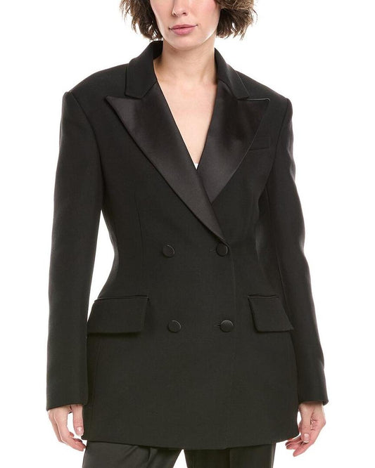 Sculpted Wool-Blend Blazer