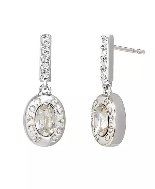 Faux Stone Signature Pavé Bar Drop Earrings