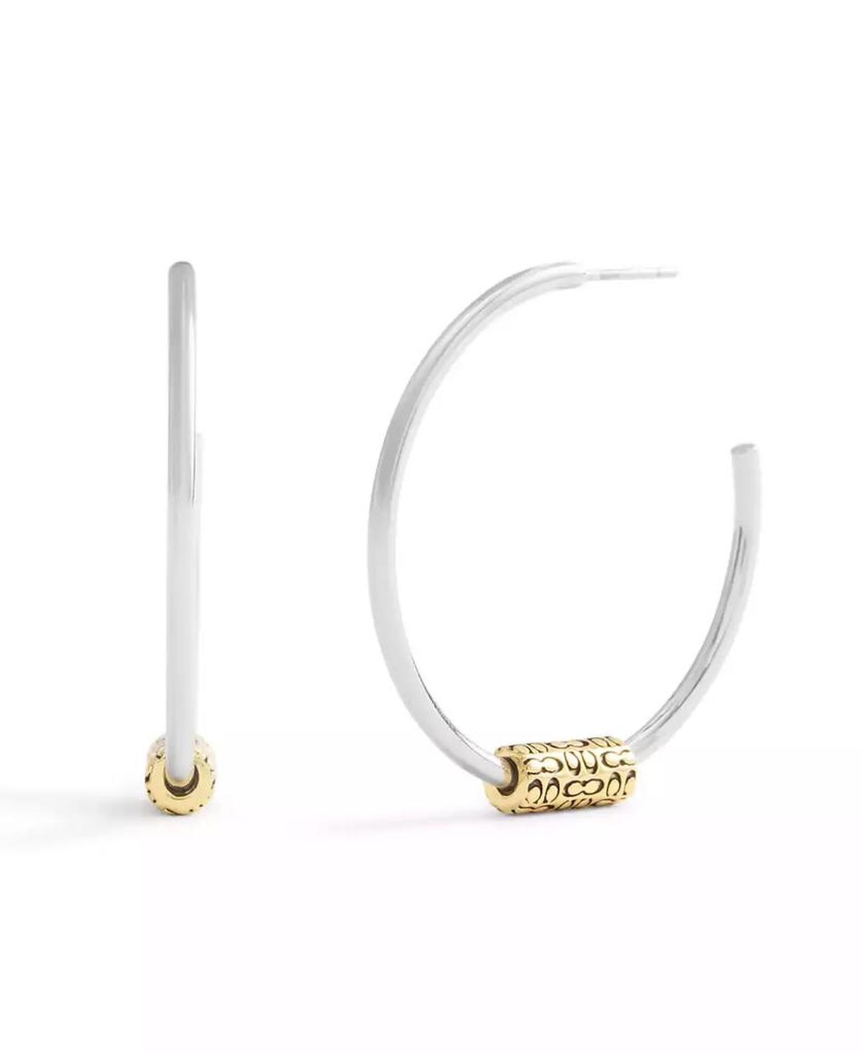 Large Signature Quilted Tube Hoop Earrings