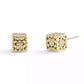 Gold Signature Quilted Cube Stud Earrings