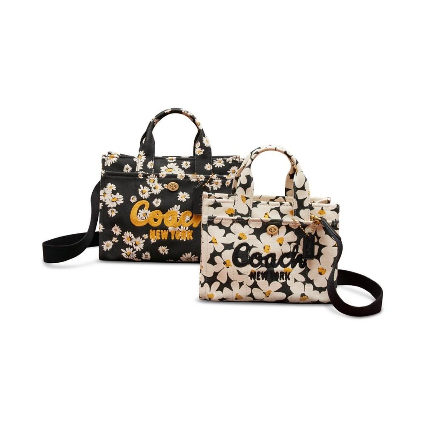 Floral Print Canvas Cargo Medium Tote