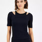 Women's Slim Ribbed Layered-Look Short-Sleeve Top