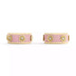 Signature Faux Stone Tea Rose Enamel Huggie Hoop Earrings