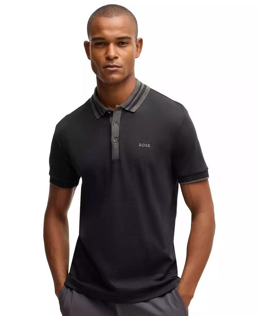 Men's Striped Collar Polo