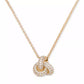 Gold-Tone Pavé Double Knot Pendant Necklace, 16" + 3" extender