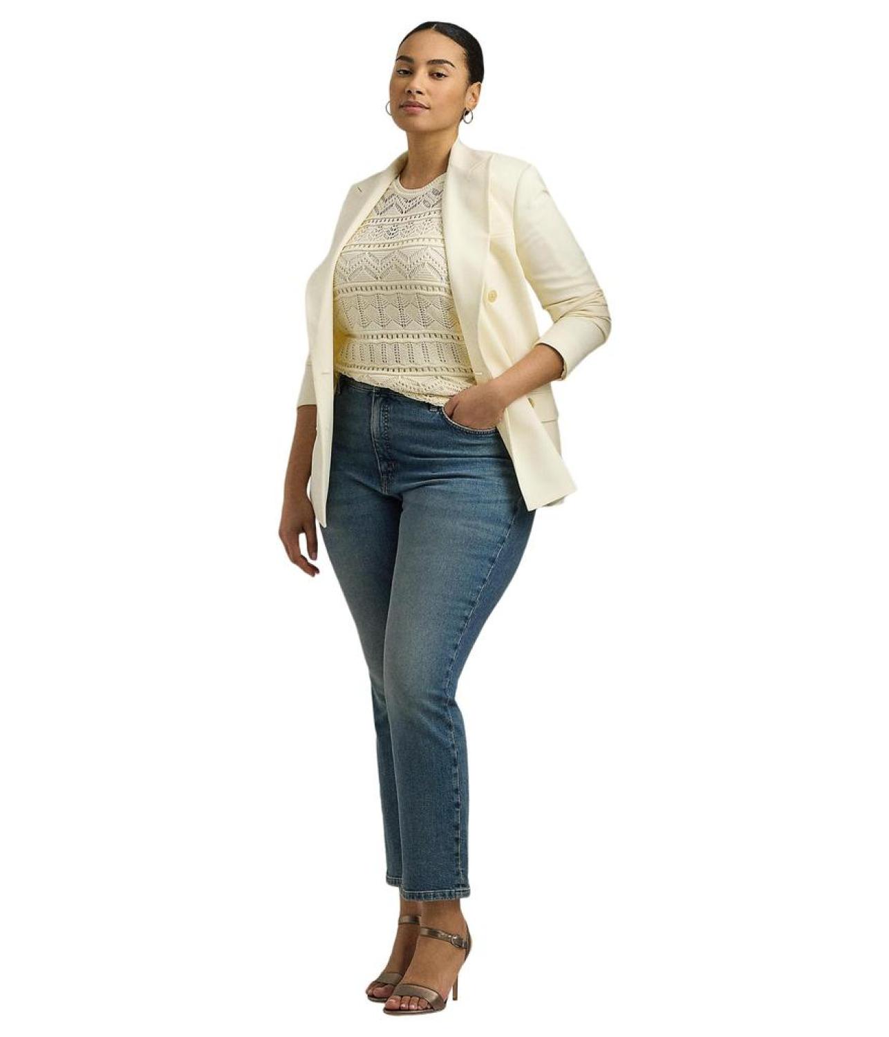 Plus Size High-Rise Straight Ankle Jeans