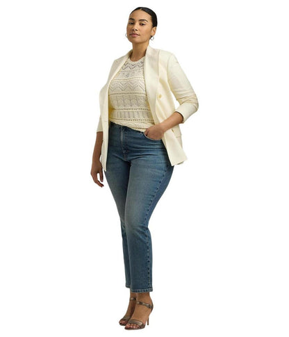 Plus Size High-Rise Straight Ankle Jeans