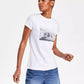 Women's Cotton Crewneck Graphic-Print Tee