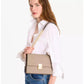 Deco Pebbled Leather Chain Shoulder Bag