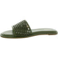 Saylor  Womens Leather Flat Slide Sandals