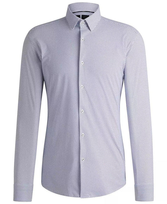 Men's Printed Performance Slim-Fit Dress Shirt