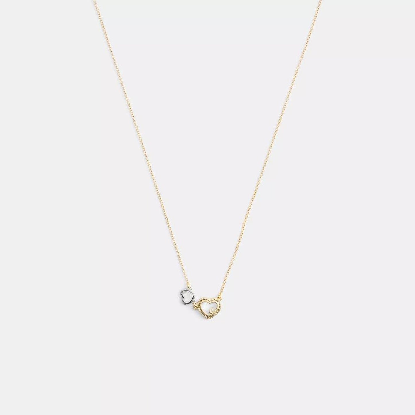 Double Stitched Hearts Pendant Necklace
