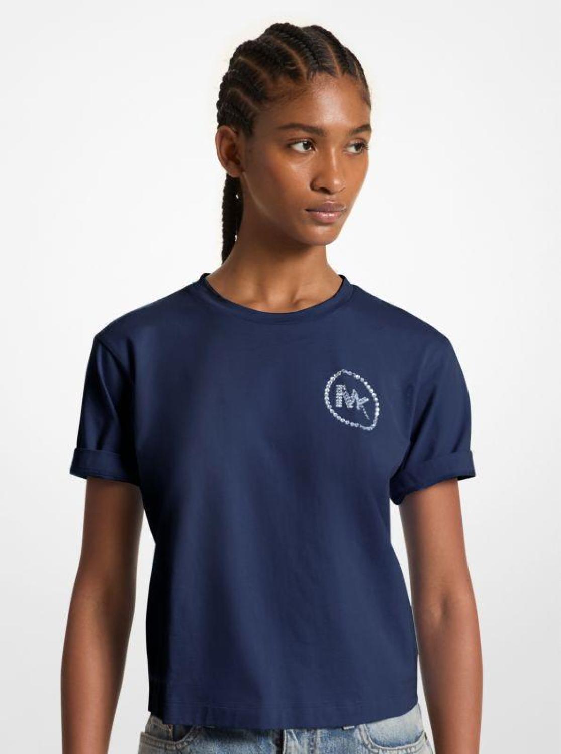Embellished Logo Organic Cotton T-Shirt
