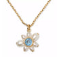 Gold-Tone Cubic Zirconia & Imitation Pearl Flower Pendant Necklace, 16" + 3" extender