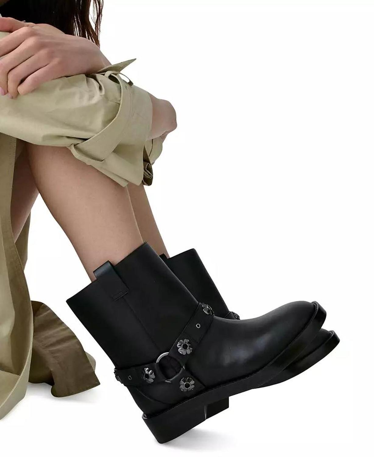 Women's Spade Flower Garden Suede Moto Boots