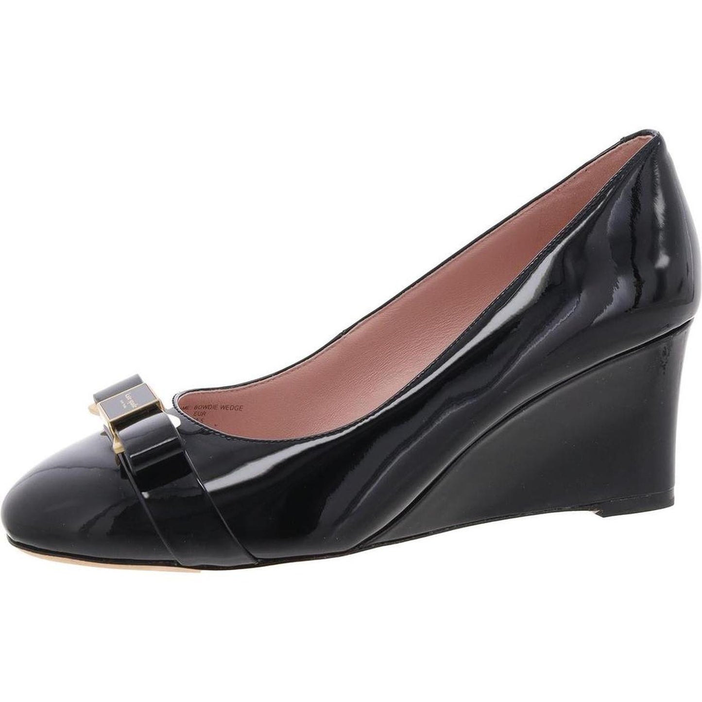 Womens Patent Leather Bow Wedge Heels