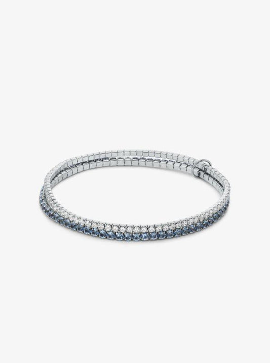 Precious Metal-Plated Brass Double Wrap Tennis Bracelet