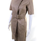 Sportmax Womens Cotton Button Up Belted Short Sleeve Coat Jacket Khaki