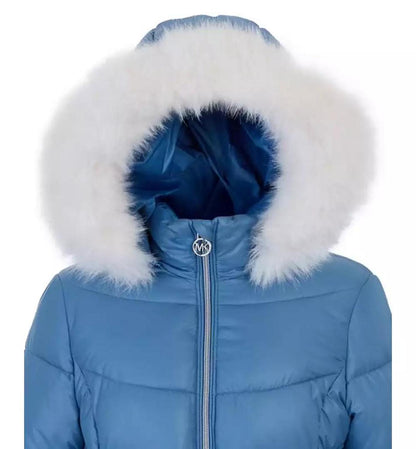 Big Girls Belted Stadium Puffer Jacket