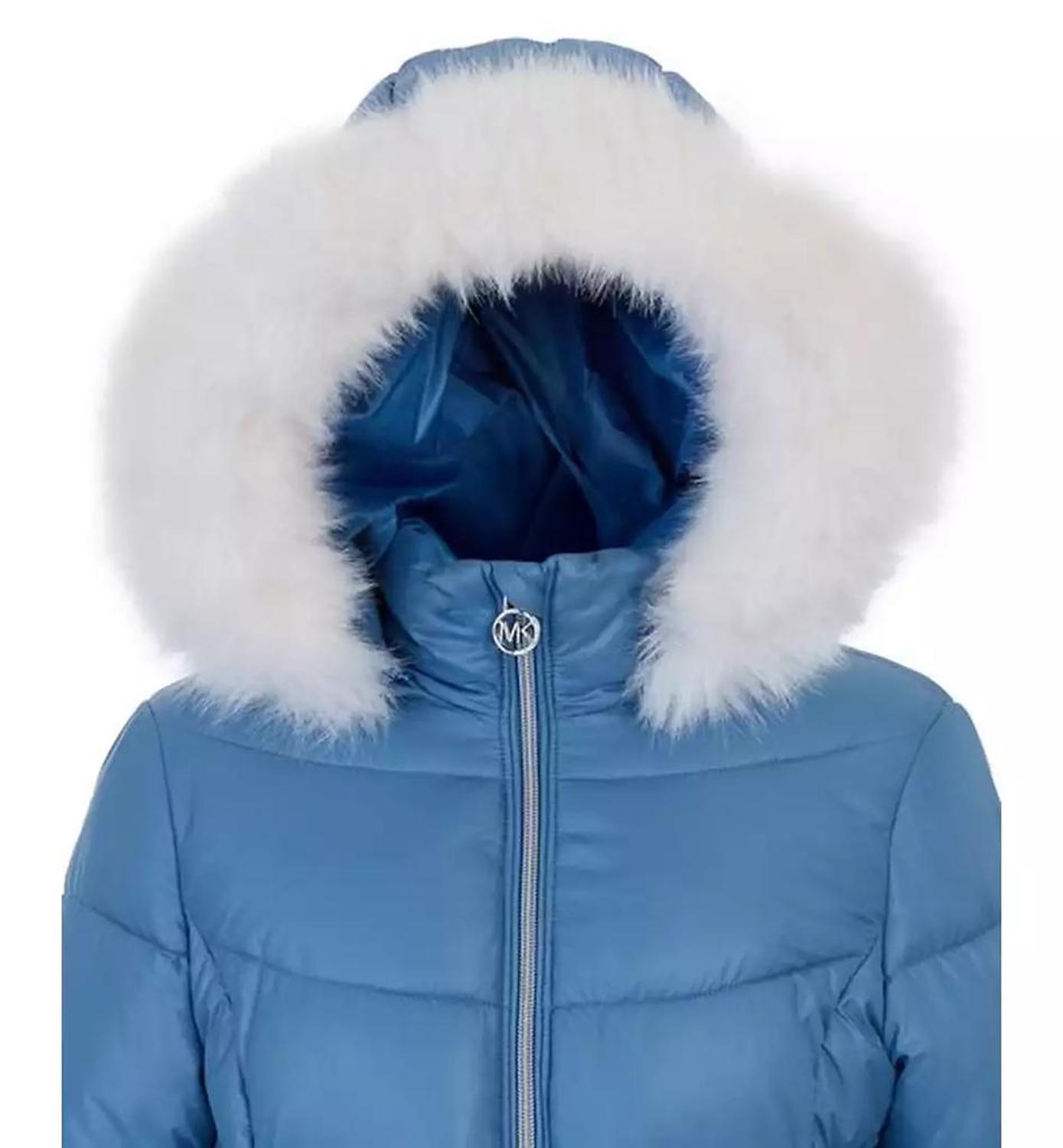 Big Girls Belted Stadium Puffer Jacket