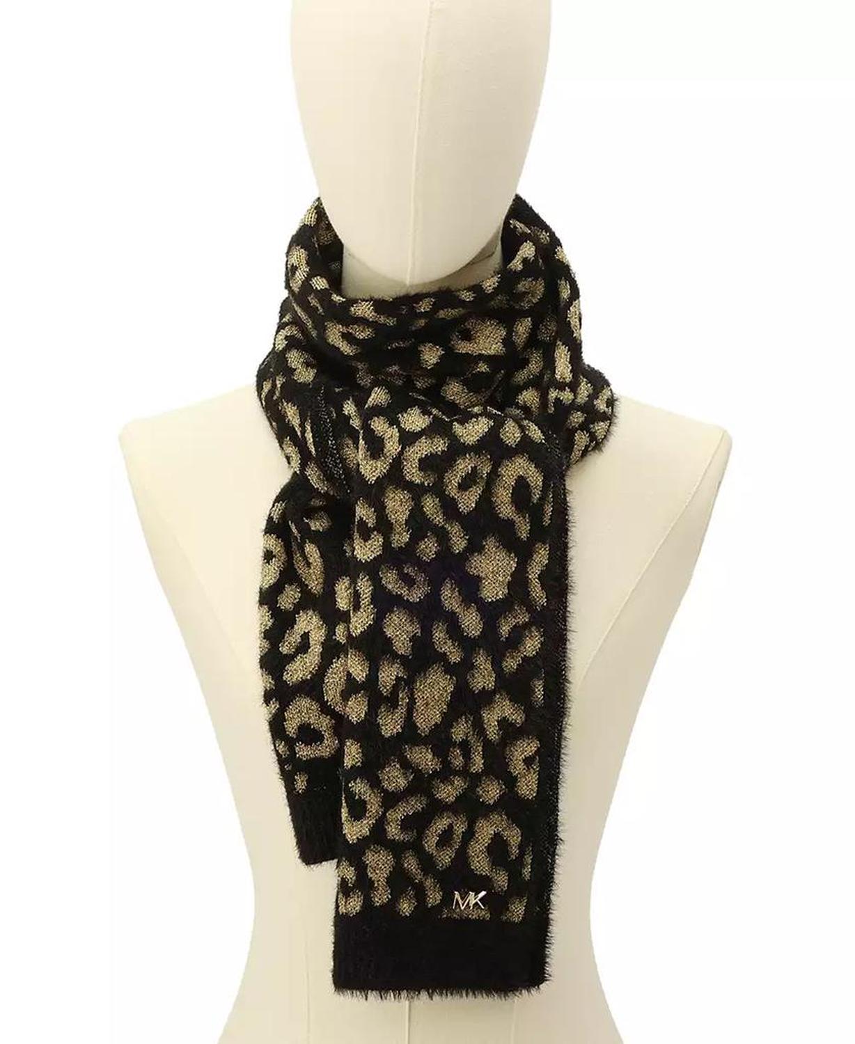 Women's Leopard Metallic Shimmer Scarf