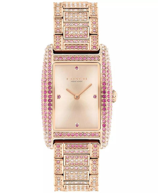 Women's Reese Carnation Gold Stainless Steel and Crystals Bracelet Watch 24.5mm