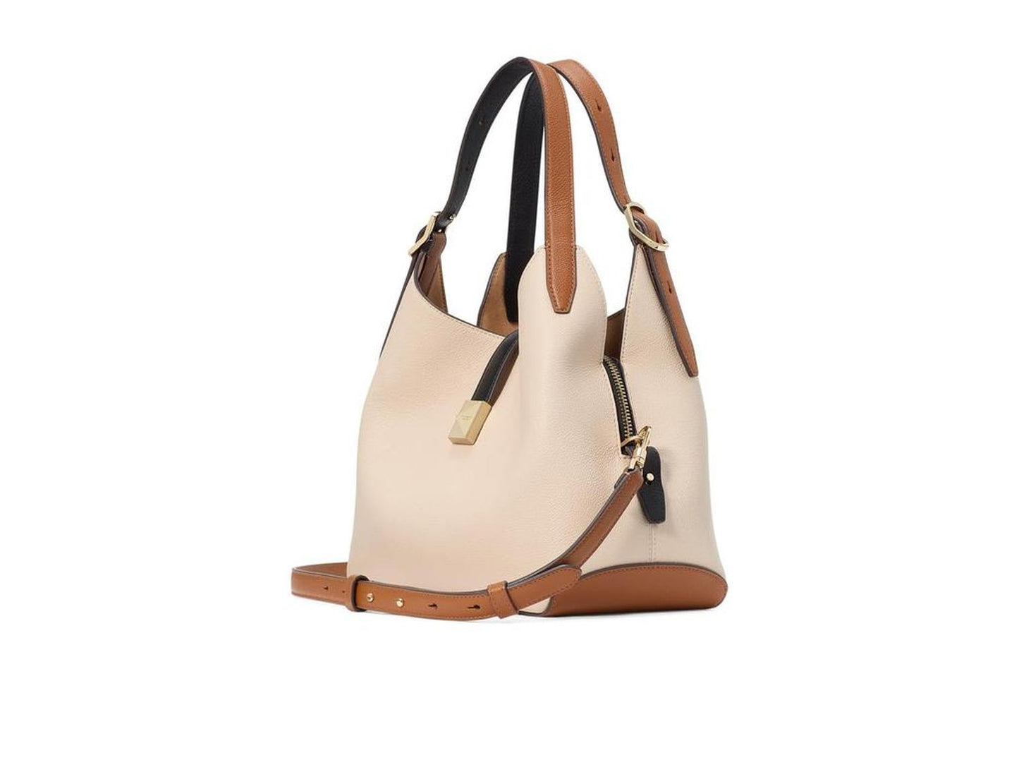 Deco Colorblocked Pebbled Leather Medium Crossbody Tote