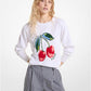 Cherry Jacquard Cotton Blend Sweater