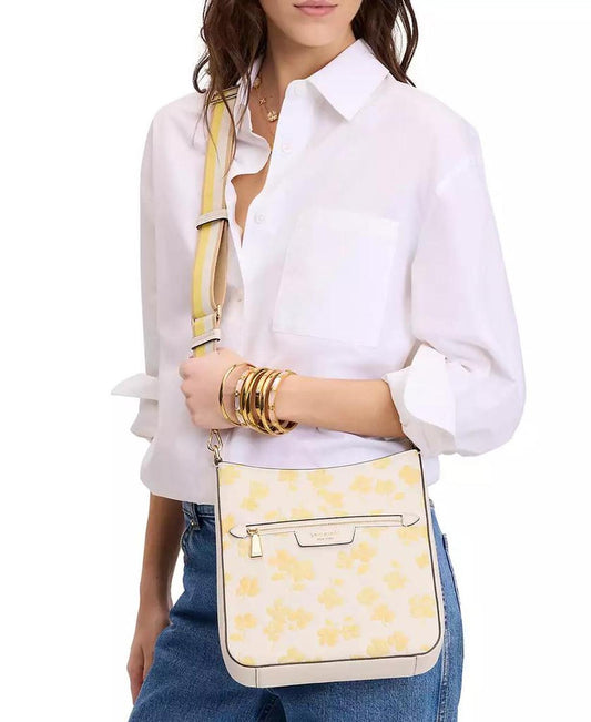 Hudson Spring Pansies Messenger Crossbody
