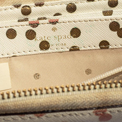 Kate Spade White/red Polka Dots Zip Around Wallet