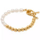 Gold-Tone Freshwater Pearl Beaded Flex Bracelet
