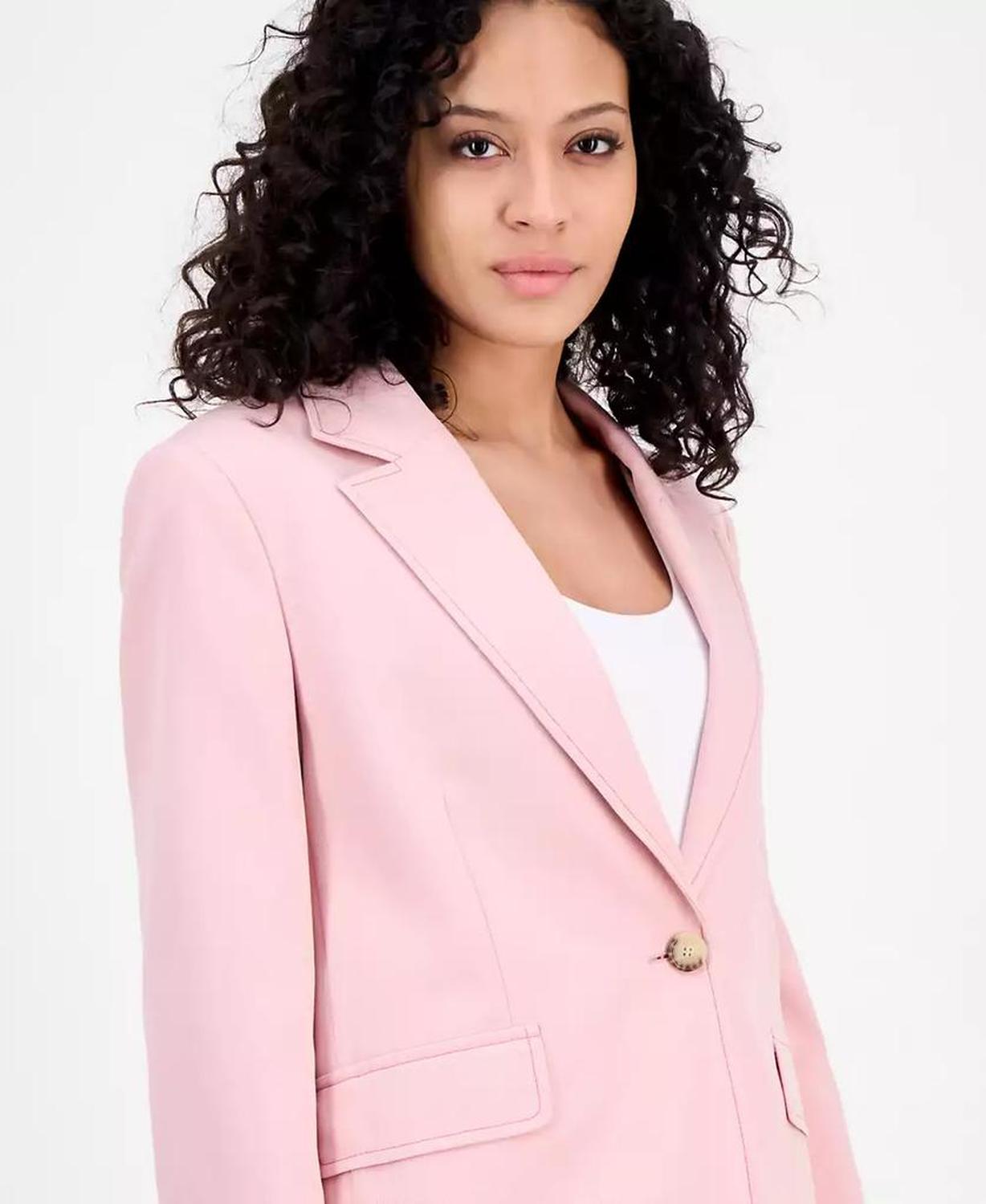 Women's One-Button Split-Cuff Blazer