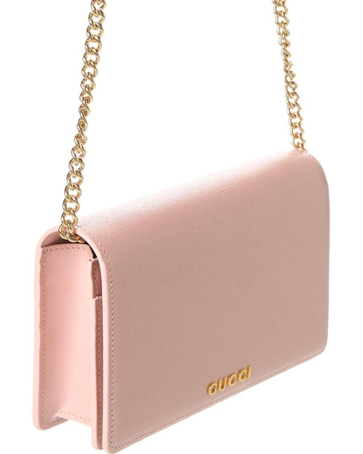Gucci Script Leather Chain Wallet