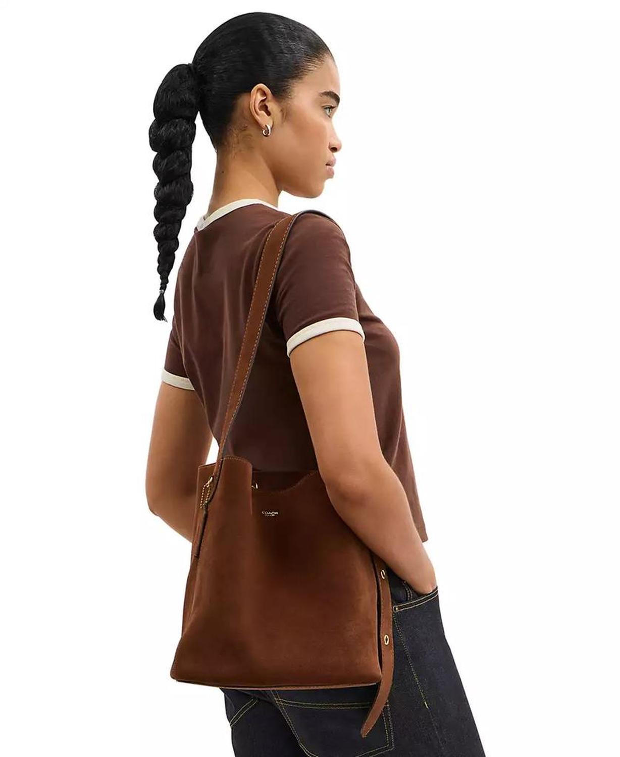 Women's Bleecker Suede Medium Bucket Bag