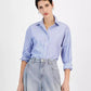 Women's Slouchy Denim Pleated Wide-Leg Pants