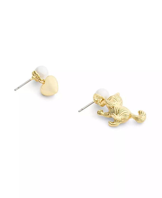 Gold Plated Signature Mismatch Cat Earrings