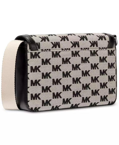 Men's Leather Mini-Flap Logo Print Crossbody Bag