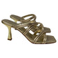 Corrine Metallic Sandal in Pale Gold Leather