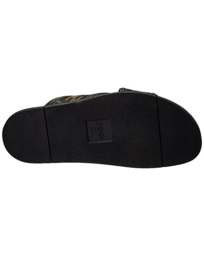 FENDI FF Canvas & Leather Sandal