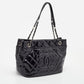 Chanel  Quilted Patent Leather Cc Timeless Tote