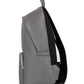 Burberry Abbeydale Branded Charcoal Grey Pebbled Leather Backpack Bookbag