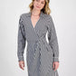 Women's Cotton Striped Collared Sheath Dress