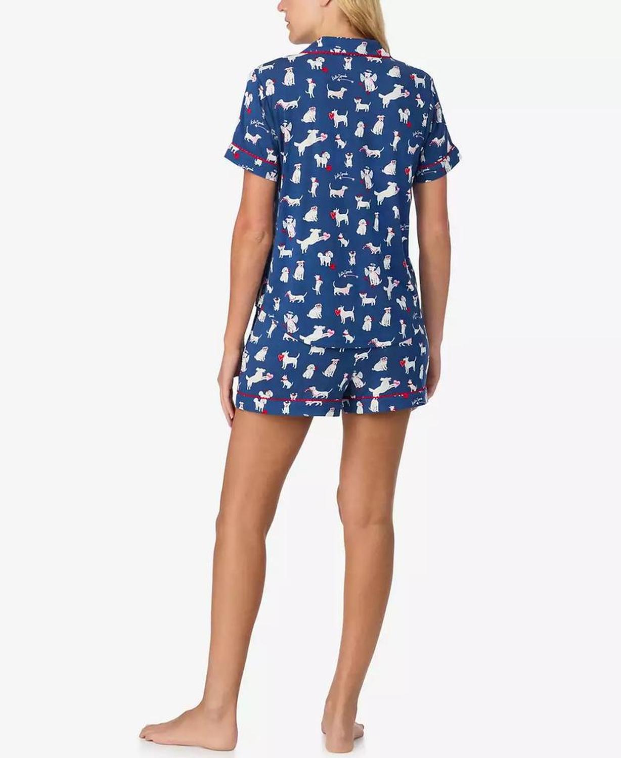 Women's 2-Piece Sleepwear Short-Sleeve Shirt and Pajama Shorts Set