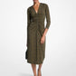 Paisley Print Stretch Matte Jersey Midi Dress