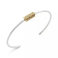 Two-Tone Signature Quilted Tube Cuff Bracelet